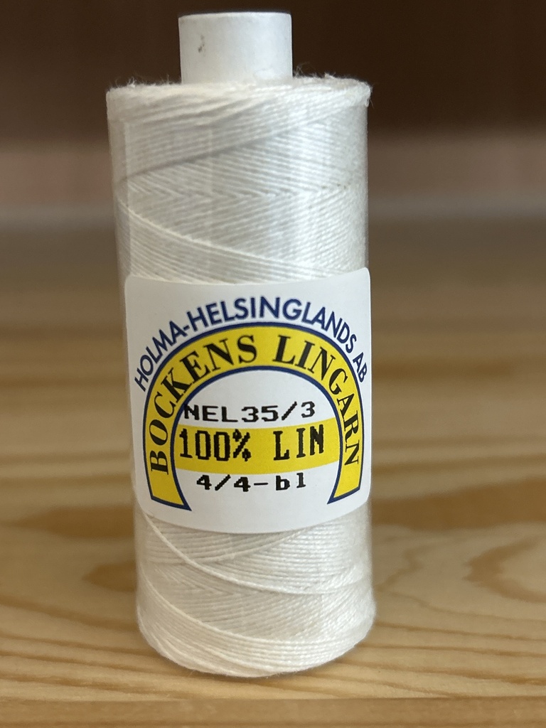 Bockens 100%  Leinen Nel 35/3, 4/4 gebleicht, 25 g Spule