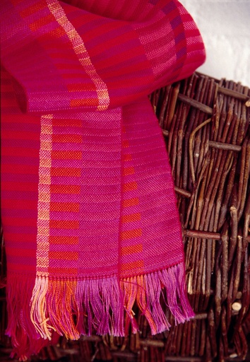 [WP0023] Weaving kit shawl Java - red - 4 shaft pattern