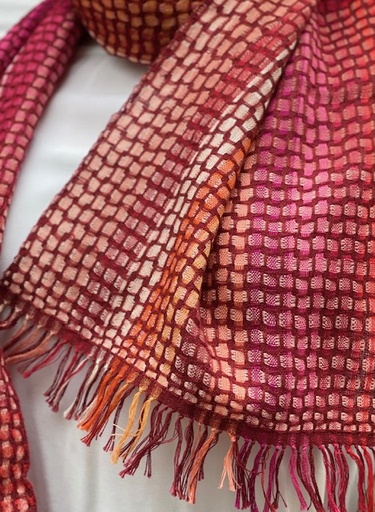 [WP0099] Weaving kit shawl Malof red - 8 shaft pattern 