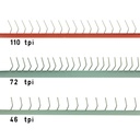 Kardierbesatz (XL Kardiermaschine) 30 cm, 72 Zähne pro Quadratzoll – pro Meter