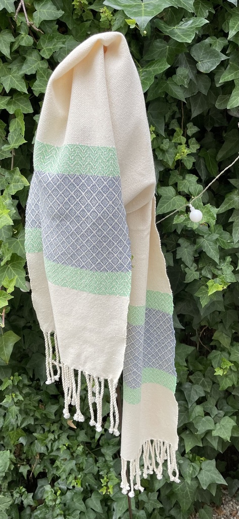 Weaving kit shawl 'Jules' Green 8 shafts