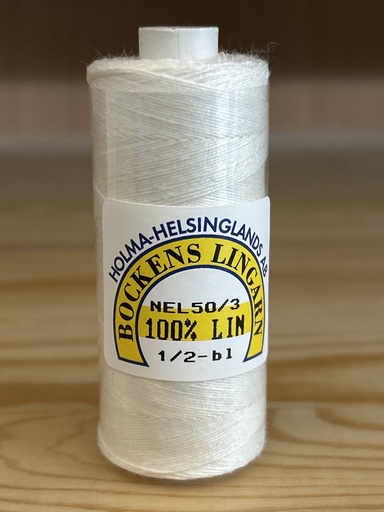 [B-503-1000-1] Bockens 100%  Leinen Nel 50/3 ,1/2 gebleicht, 25 g Spule
