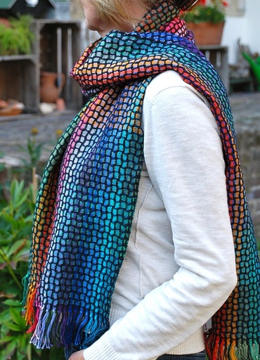 [WP0064] Weaving kit shawl Malof rainbow - 8 shaft pattern 
