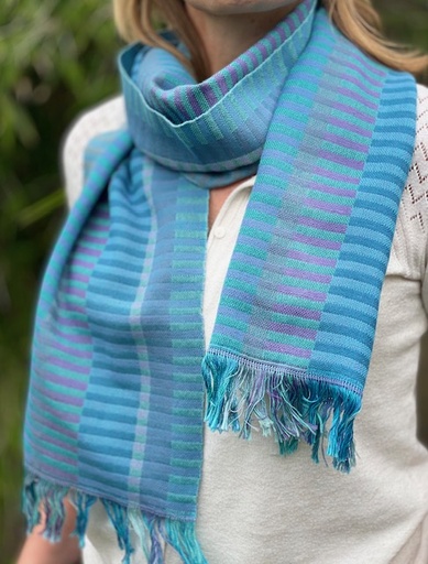 [WP0126] Weaving kit - Shawl - Java - 4 shaft pattern - Blue