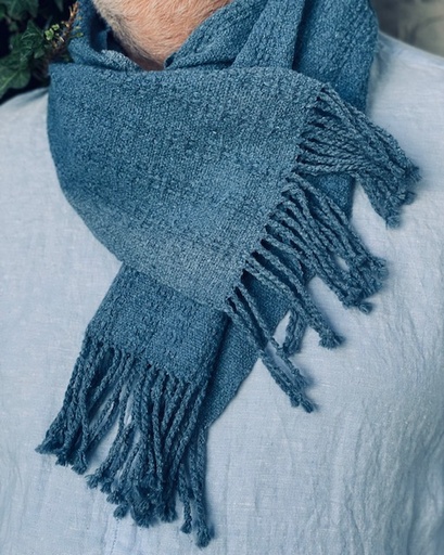 [WP0127] Weaving kit - Shawl Eco Jeans recycled - 4 shaft pattern Lagune