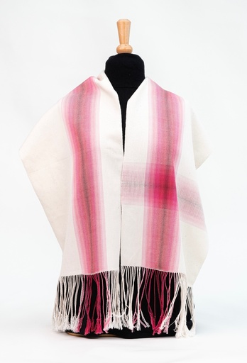 [WP0139] Weefpakket sjaal Jon - 4 schachten - naturel/rose