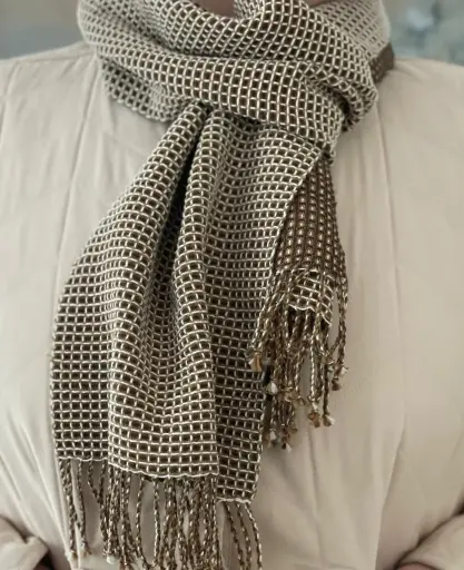 [09010590033] Weefpakket sjaal Andes Bruin - 4 schachten/4 trappers (2 stuks)