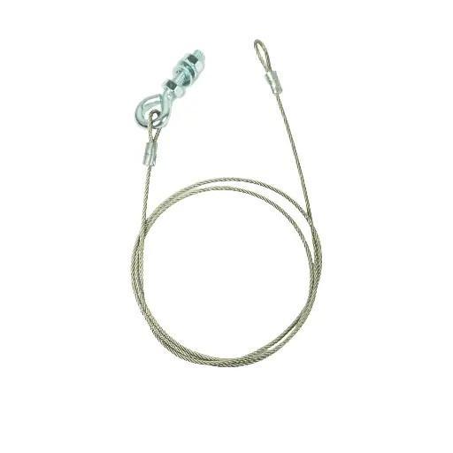 [WR0175] Spring 1  rvs remkabel 905mm met schroefoog M6x30