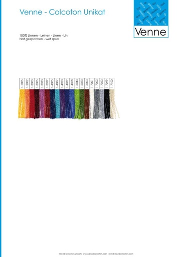 [V-1] Sample Card Organic Linen 16/1 - 16/2