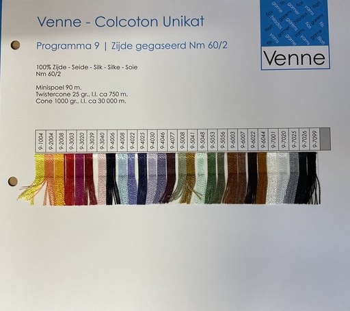 [V-9] Venne Musterkarte Seide Nm 60/2 Programm 9