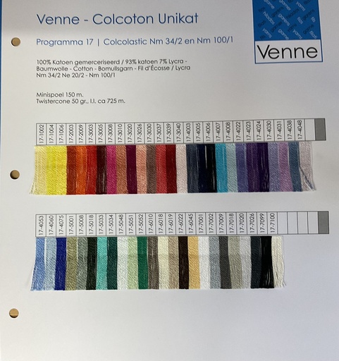 [V-17] Venne Sample Card Colcolastic programma 17