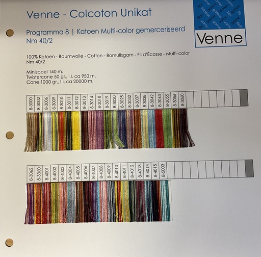 [V-6] Venne Musterkarte Baumwolle/Wolle Nm 40/1 x2 Programm 6